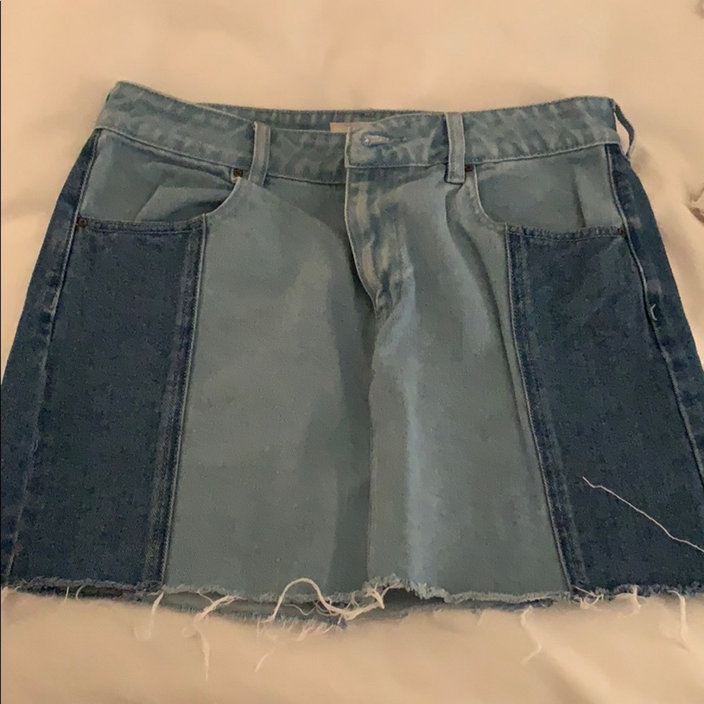 Two toned denim skirt